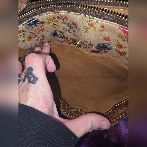 PATRICIA NASH EMELINE CROSSBODY PRAIRIE ROSE ORIG LEATHER FLORAL - Picture 9 of 16